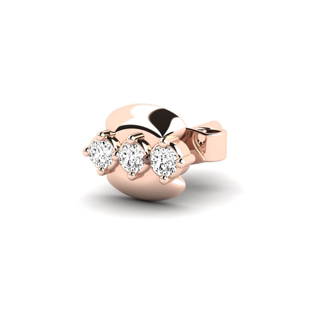 14ct Rose Gold Moissanite Men's Earring Crablawler