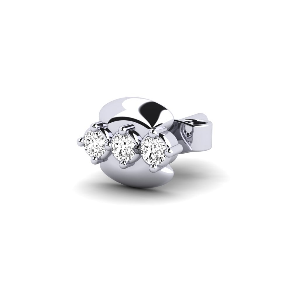 9K White Gold Moissanite Men's Earring Crablawler