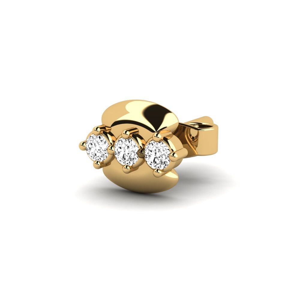 9ct Yellow Gold Moissanite Men's Earring Crablawler