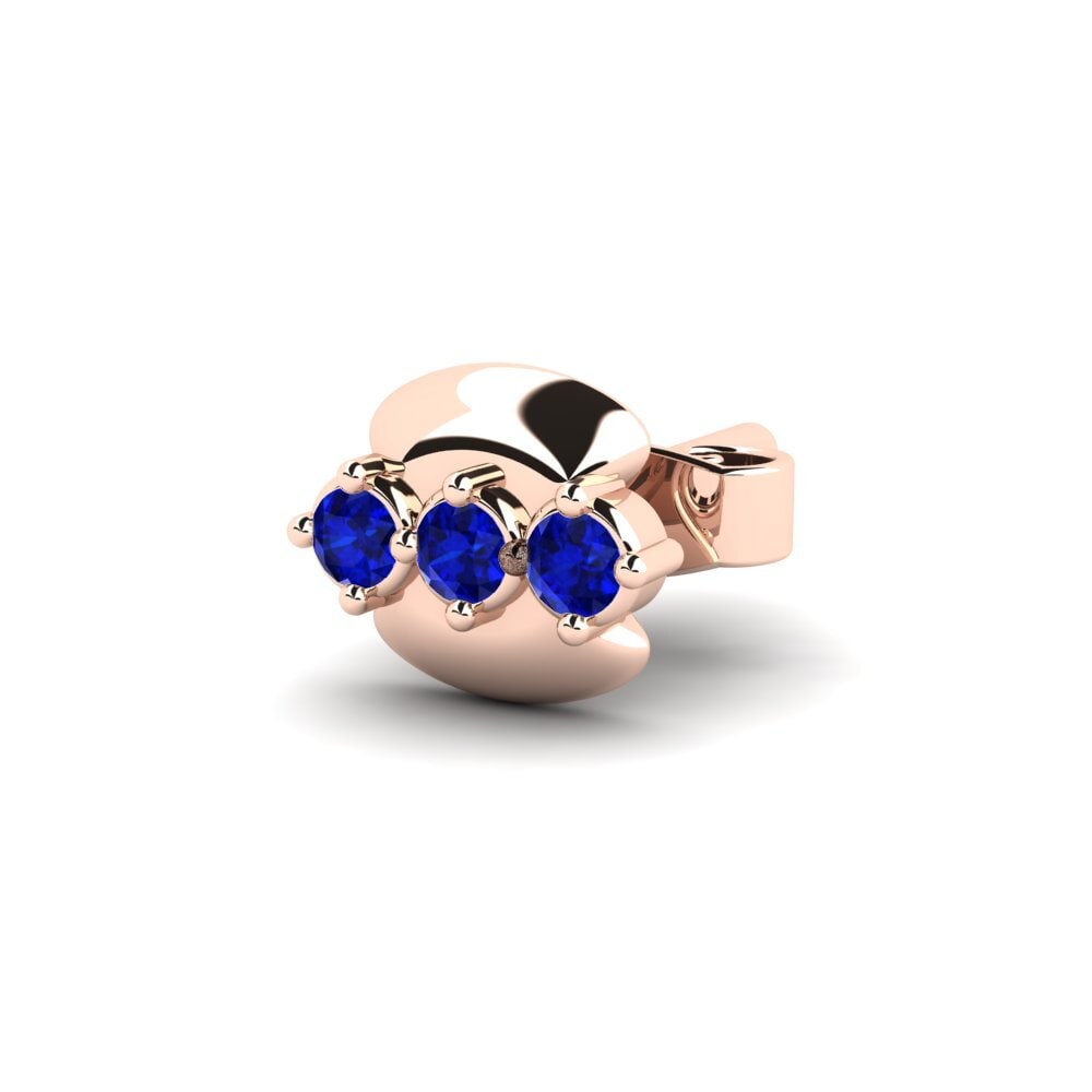 14ct Rose Gold Sapphire Men's Earring Crablawler