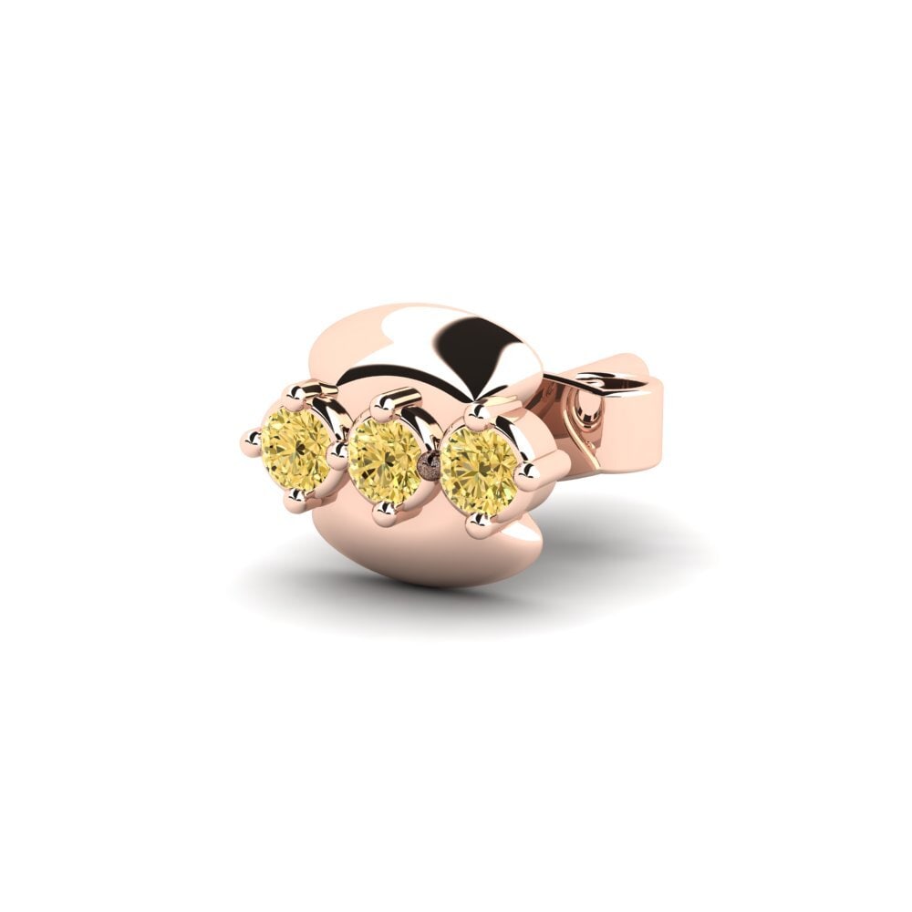 14ct Rose Gold Yellow Diamond Men's Earring Crablawler