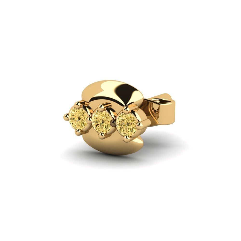 9ct Yellow Gold Yellow Diamond Men's Earring Crablawler
