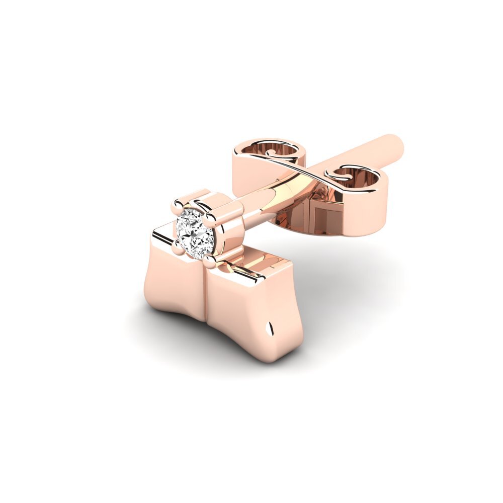 14ct Rose Gold Moissanite Men's Earring Cramorant