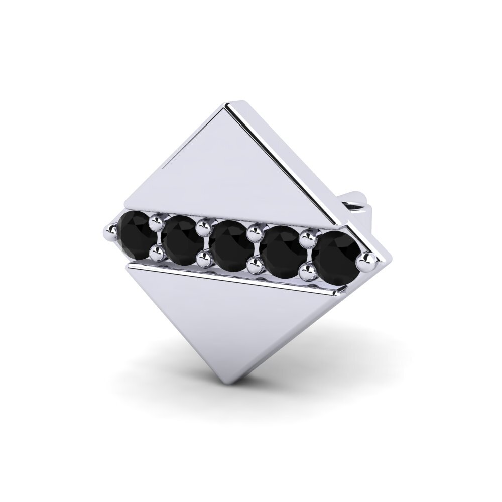 750 Bílé zlato Černý diamant Pánské náušnice Diez