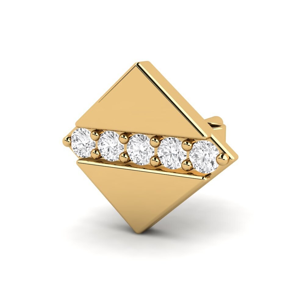 9K Geel Diamant-saffier Heren Oorbellen Diez