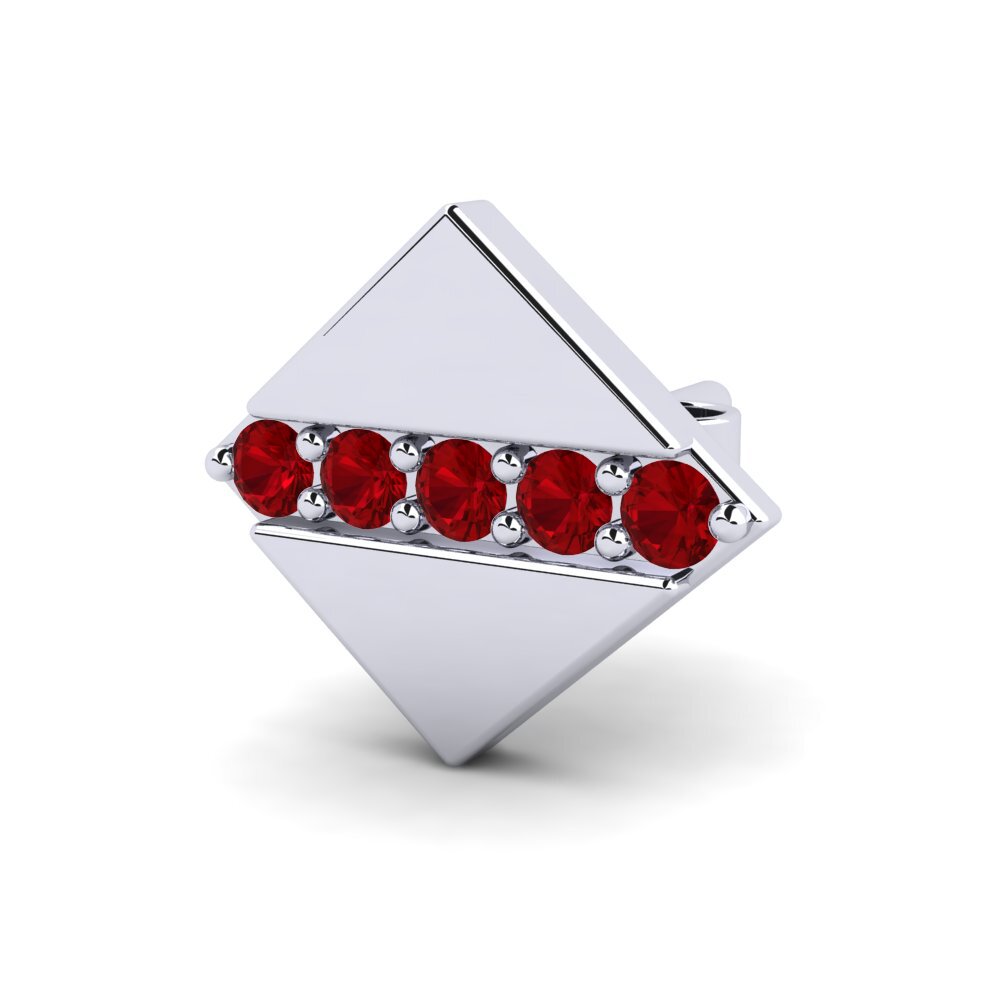 Red Zirconia Men's Earring Diez