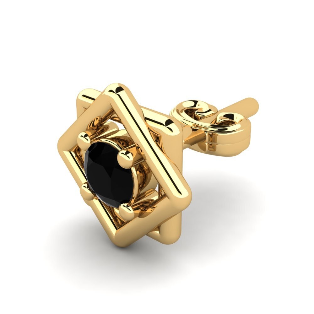 9ct Yellow Gold Black Onyx Men's Earring Donphan