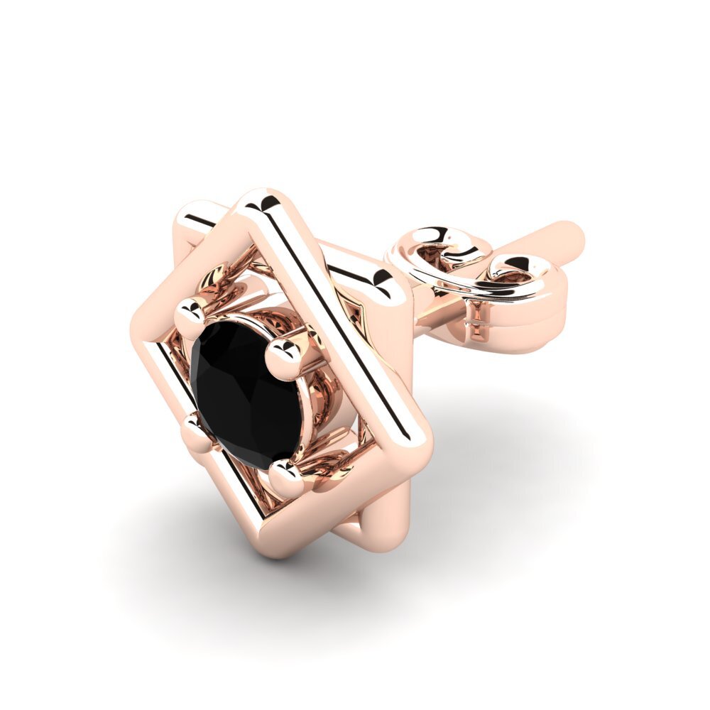 585 Červené zlato Černý diamant Pánské náušnice Donphan