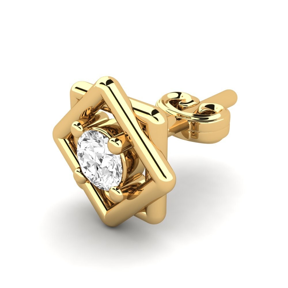585 Žluté zlato Diamant-safír Pánské náušnice Donphan