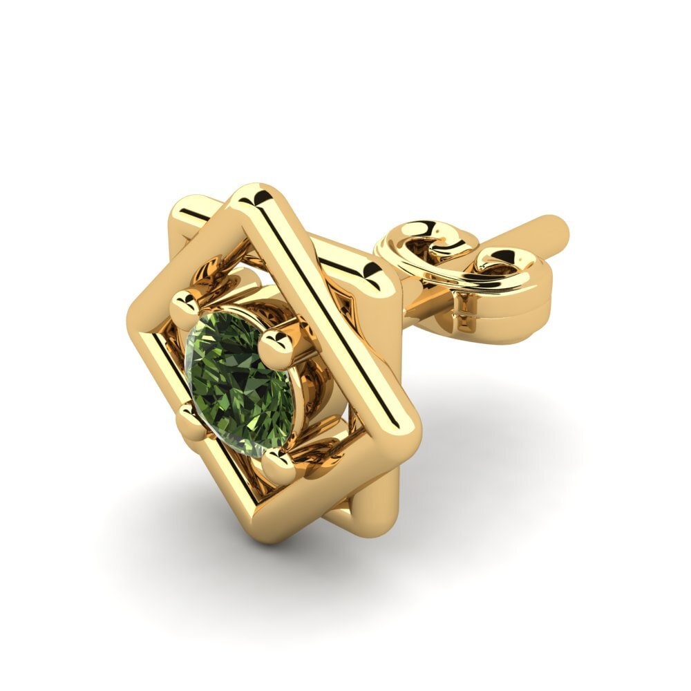 9ct Yellow Gold Green Sapphire Men's Earring Donphan