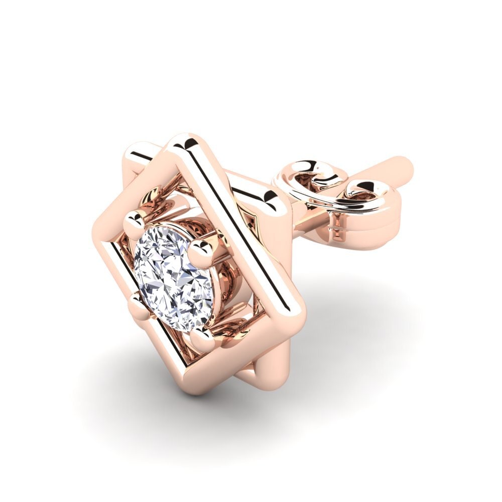 14k Oro Rosa Diamante cultivado en laboratorio Pendiente para hombre Donphan