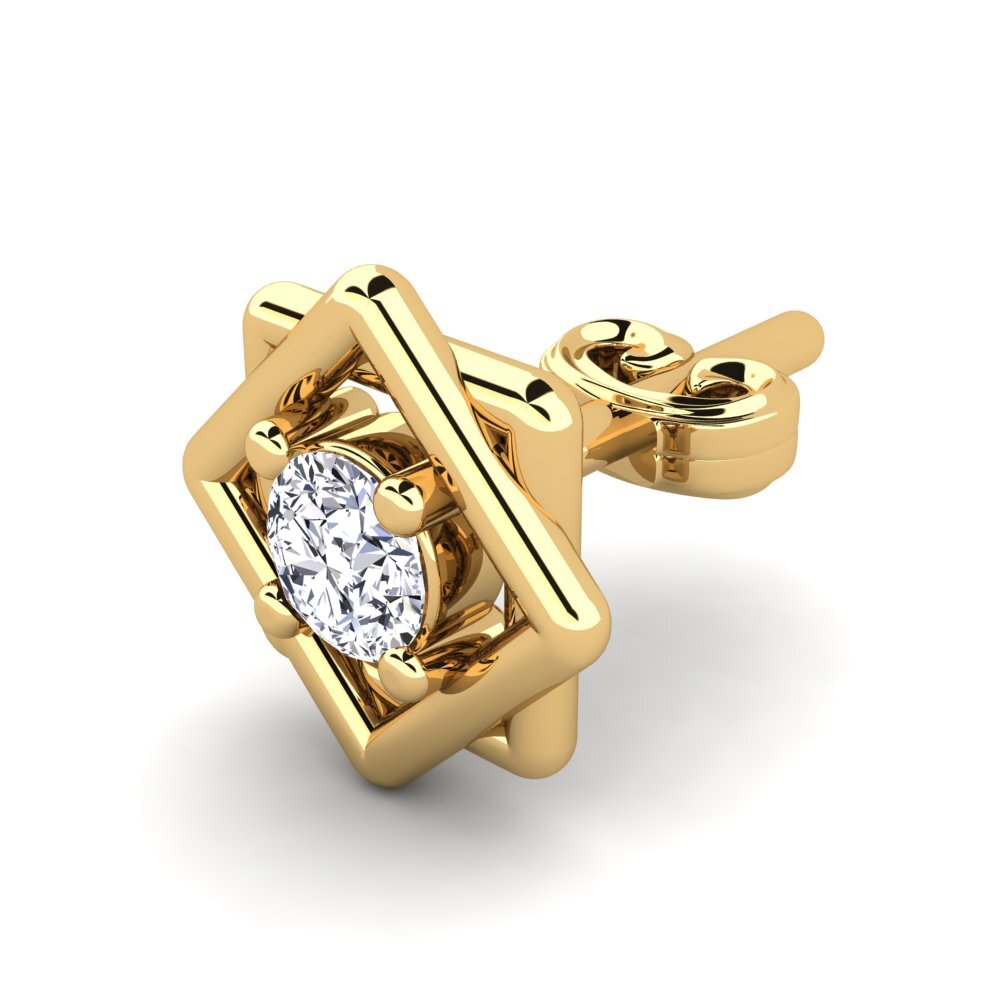 9k Oro Amarillo Diamante cultivado en laboratorio Pendiente para hombre Donphan