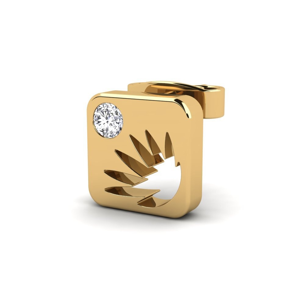 14k Oro Amarillo Pendiente para hombre Dutie