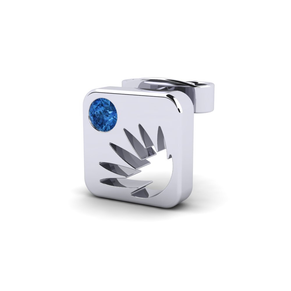 Circonita Azul Oscuro Pendiente para hombre Dutie