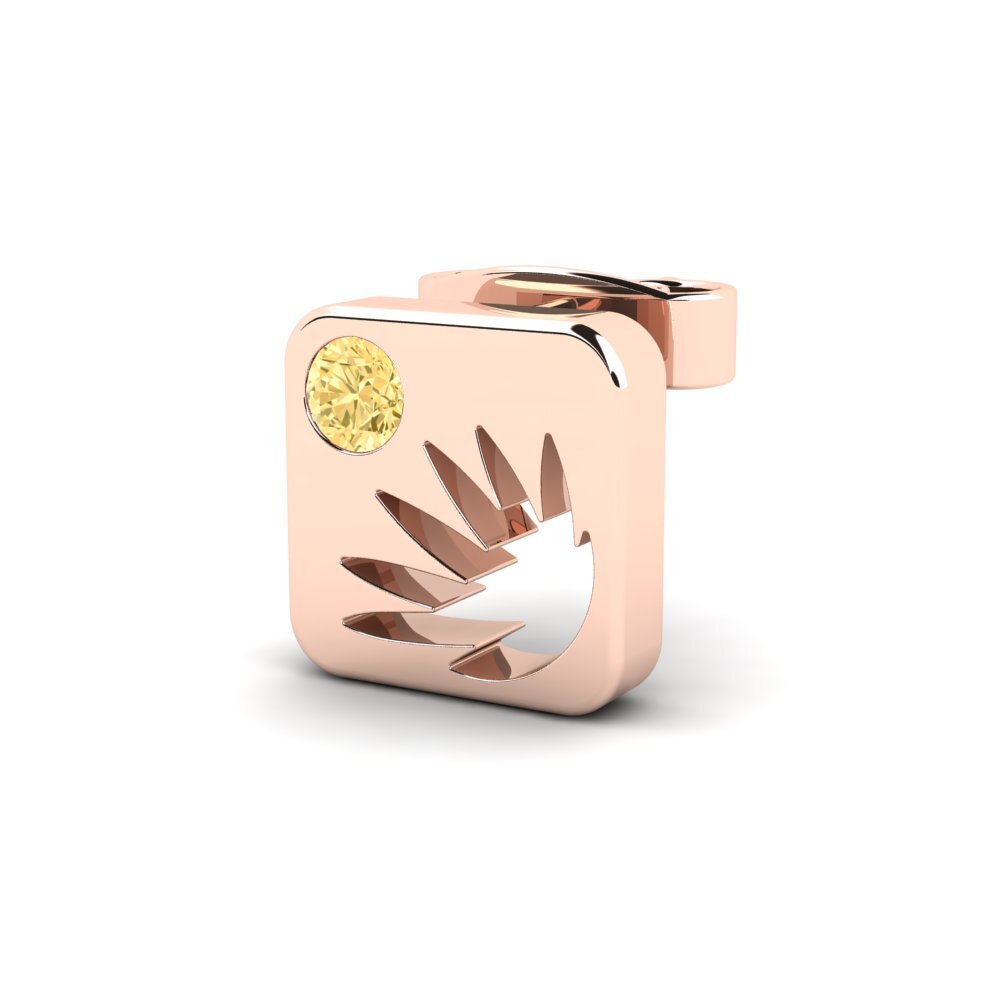 9ct Rose Gold Yellow Diamond Men's Earring Dutie