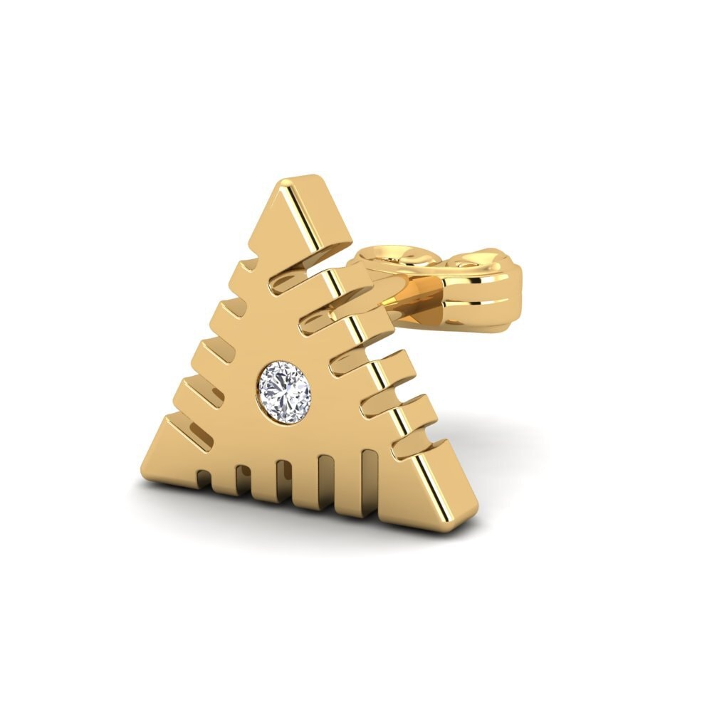 14k Oro Amarillo Pendiente para hombre Foongus