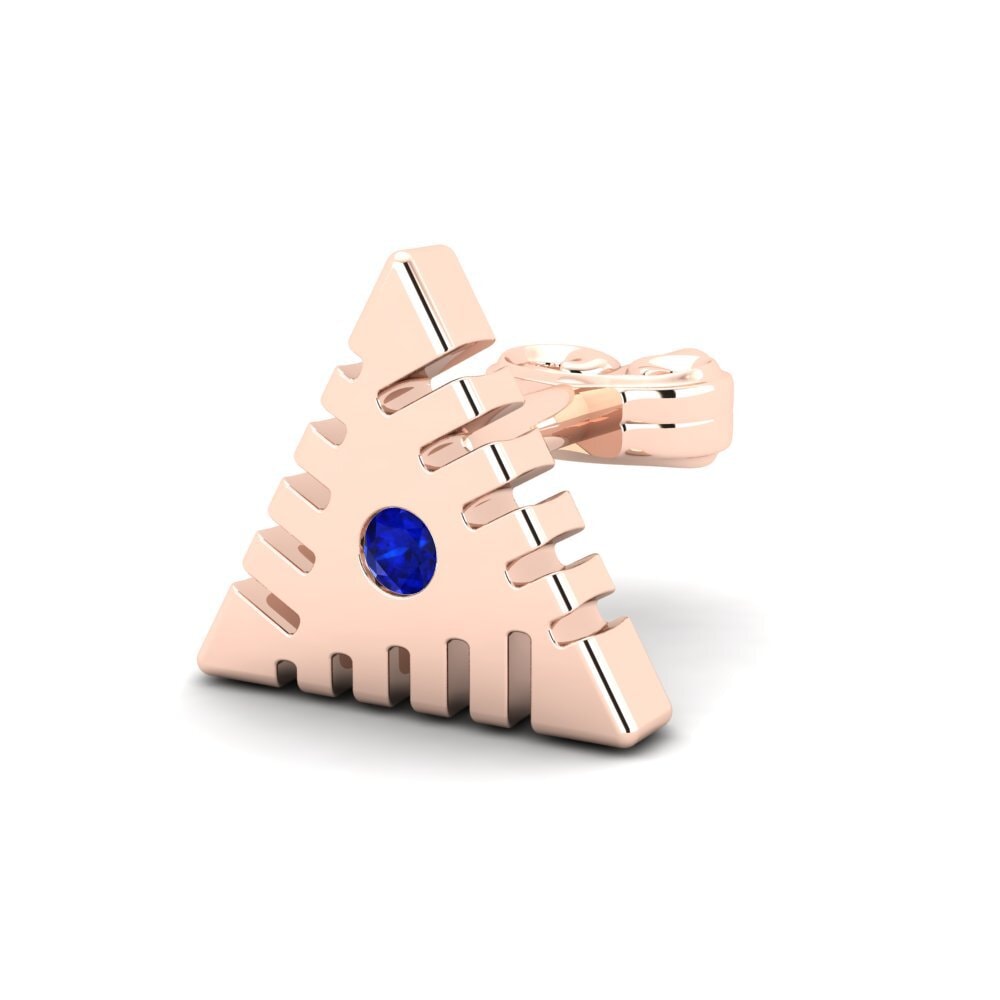 14ct Rose Gold Sapphire Men's Earring Foongus