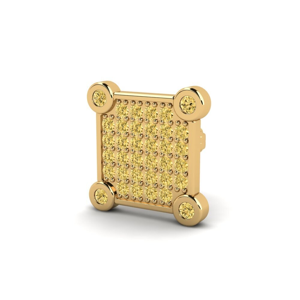 9ct Yellow Gold Yellow Diamond Men's Earring Forretress