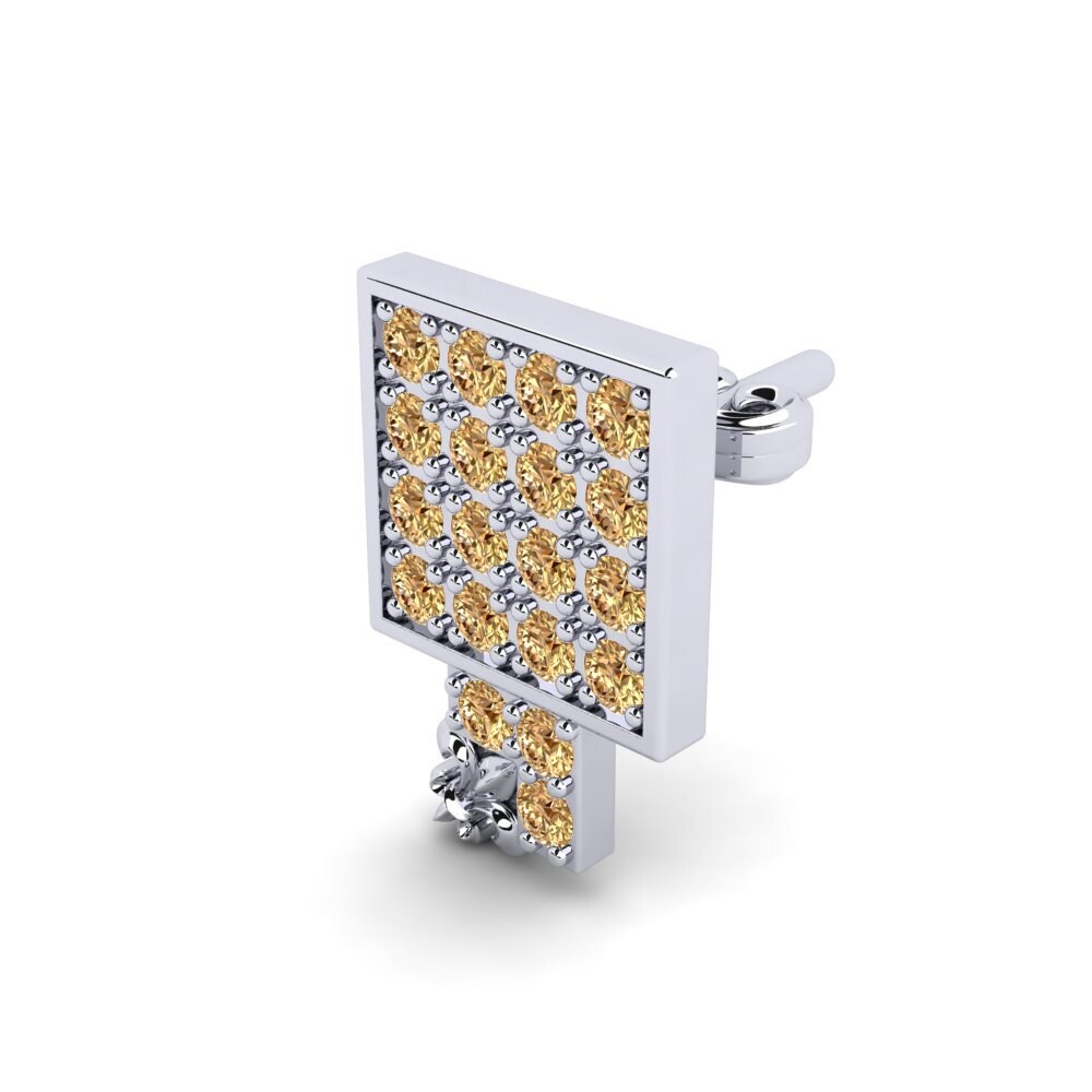 925 stříbro Hnědý diamant Pánské náušnice Fraxure