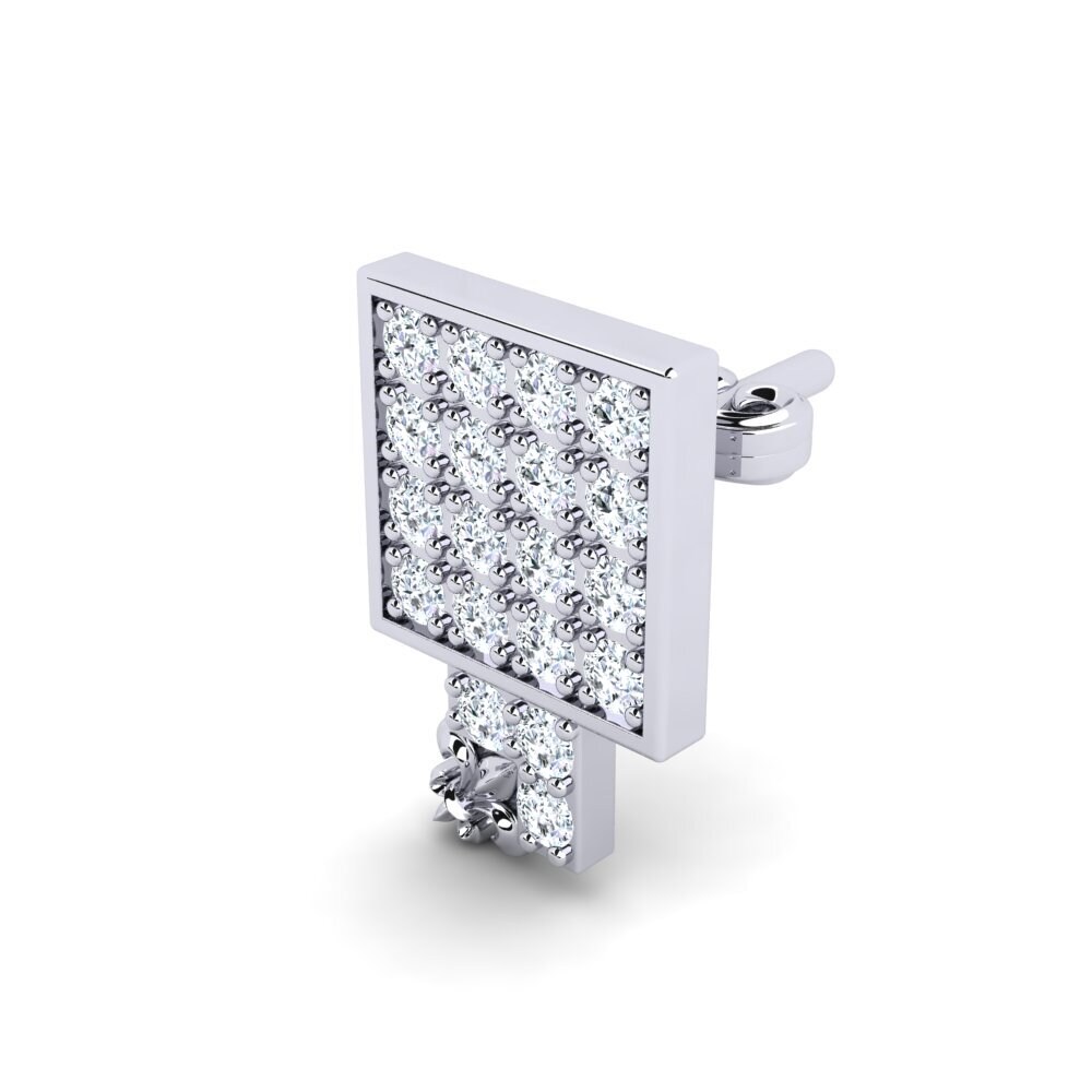 925 stříbro Diamant Brilliant Pánské náušnice Fraxure