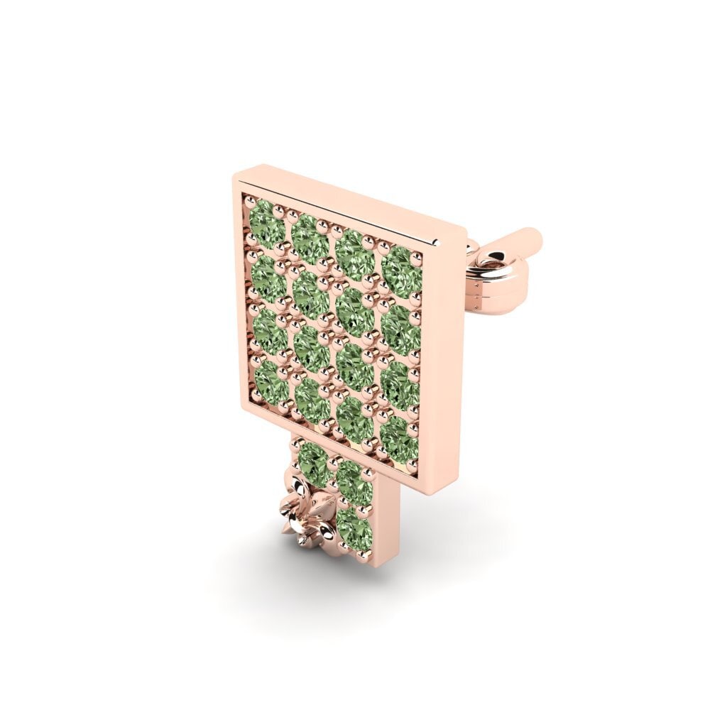 9k Oro Rosa Diamante Verde Pendiente para hombre Fraxure