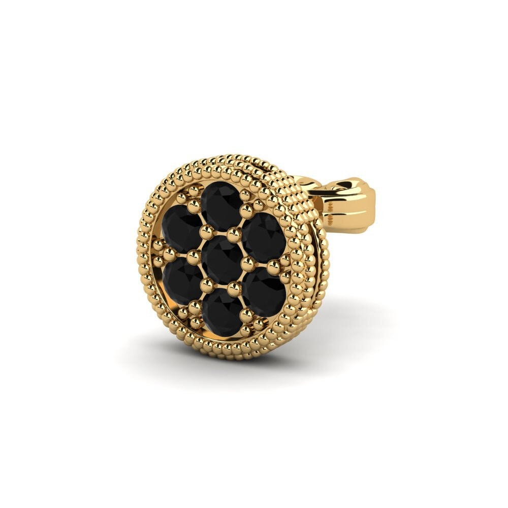 14k Oro Amarillo Ónix Negro Pendiente para hombre Frillish