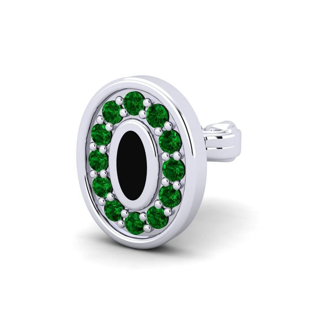 Green Zirconia Men's Earring Hypno