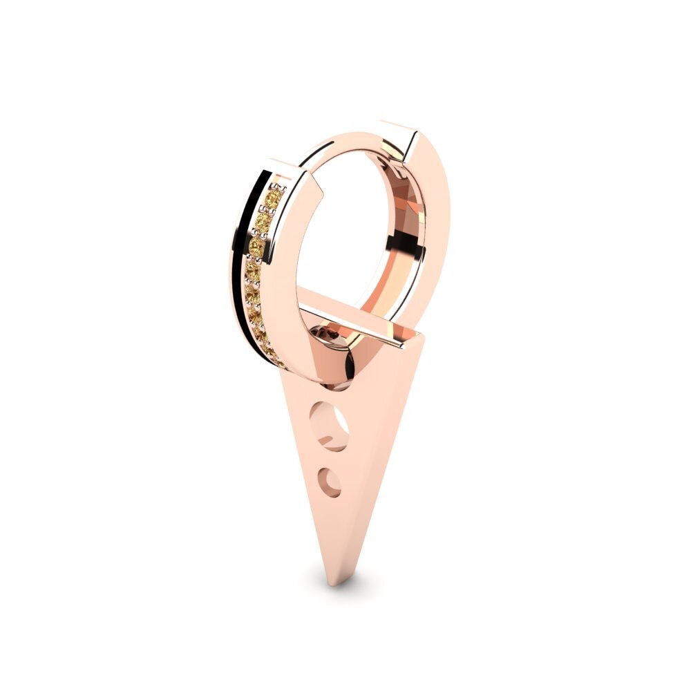 9ct Rose Gold Brown Diamond Men's Earring Javelin