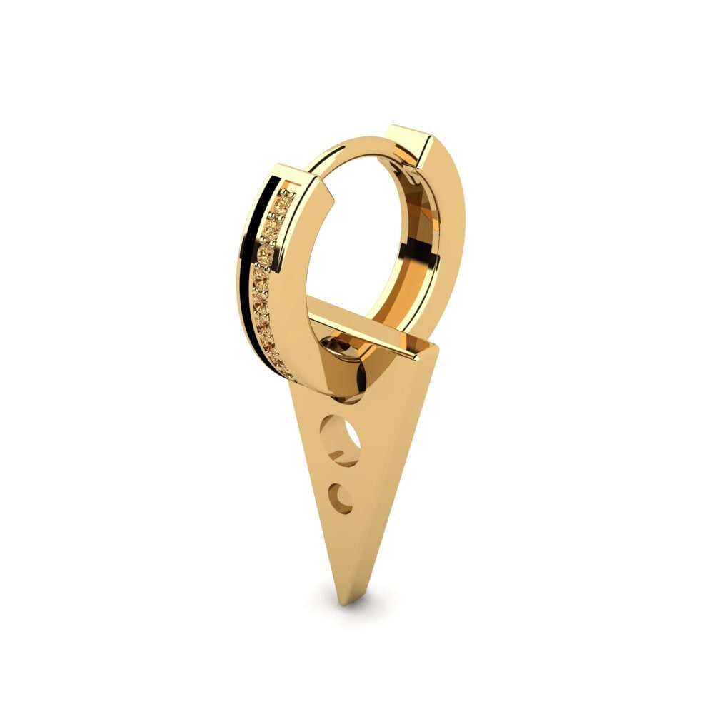18ct Yellow Gold Brown Diamond Men's Earring Javelin