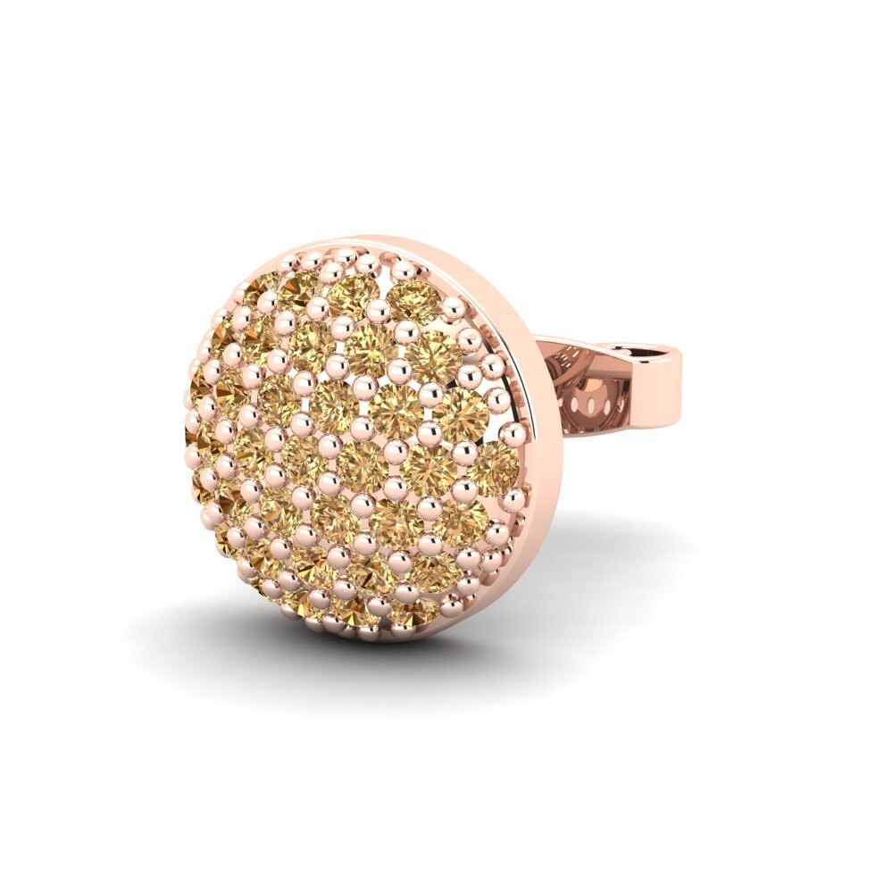 9ct Rose Gold Brown Diamond Men's Earring Jaxr