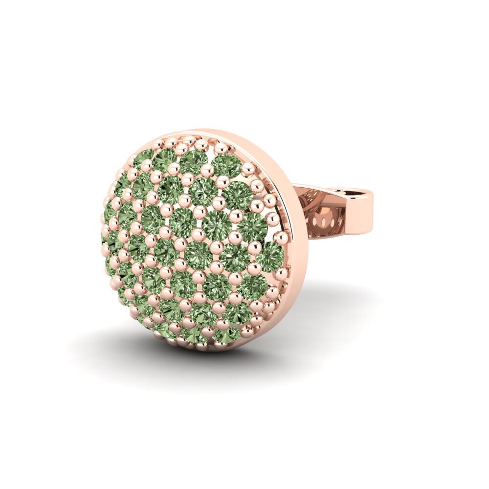 9k Oro Rosa Diamante Verde Pendiente para hombre Jaxr