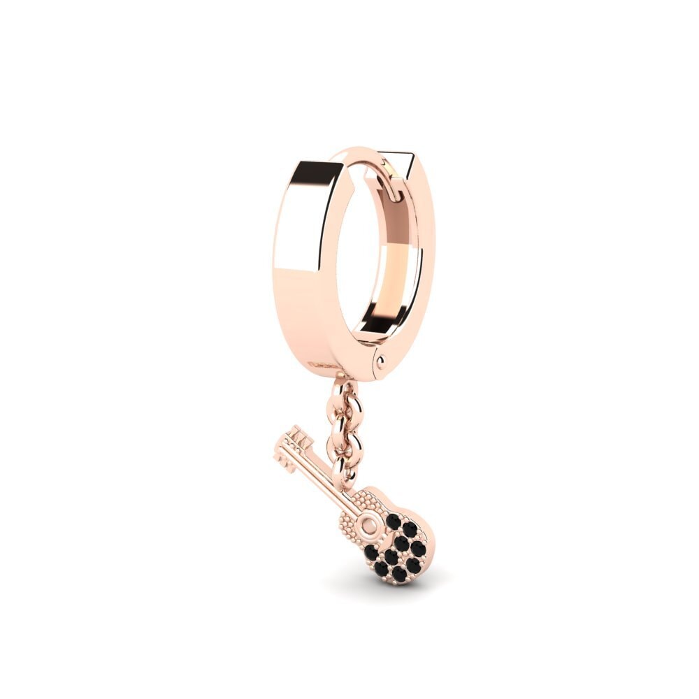 Pendientes 14k Oro Rosa Zafiro negro Dangle