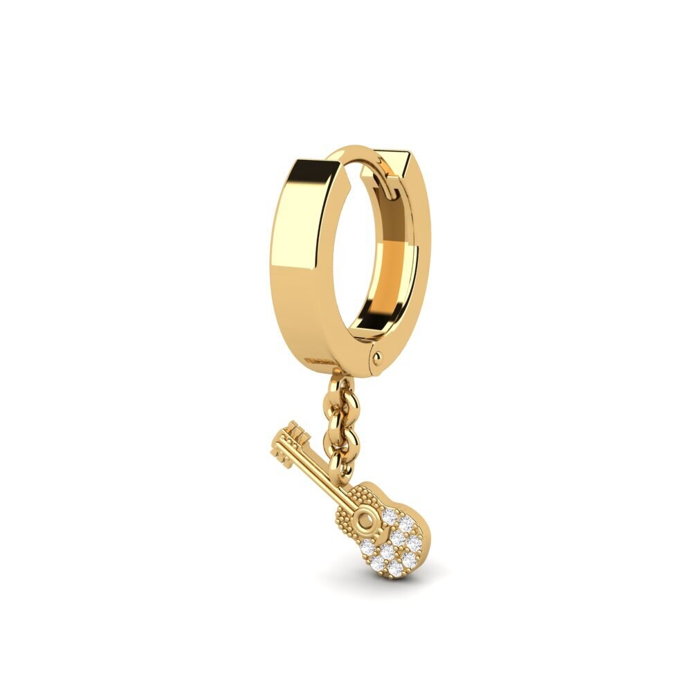 Ohrringe Dangle Weißer Saphir Gelbgold 585