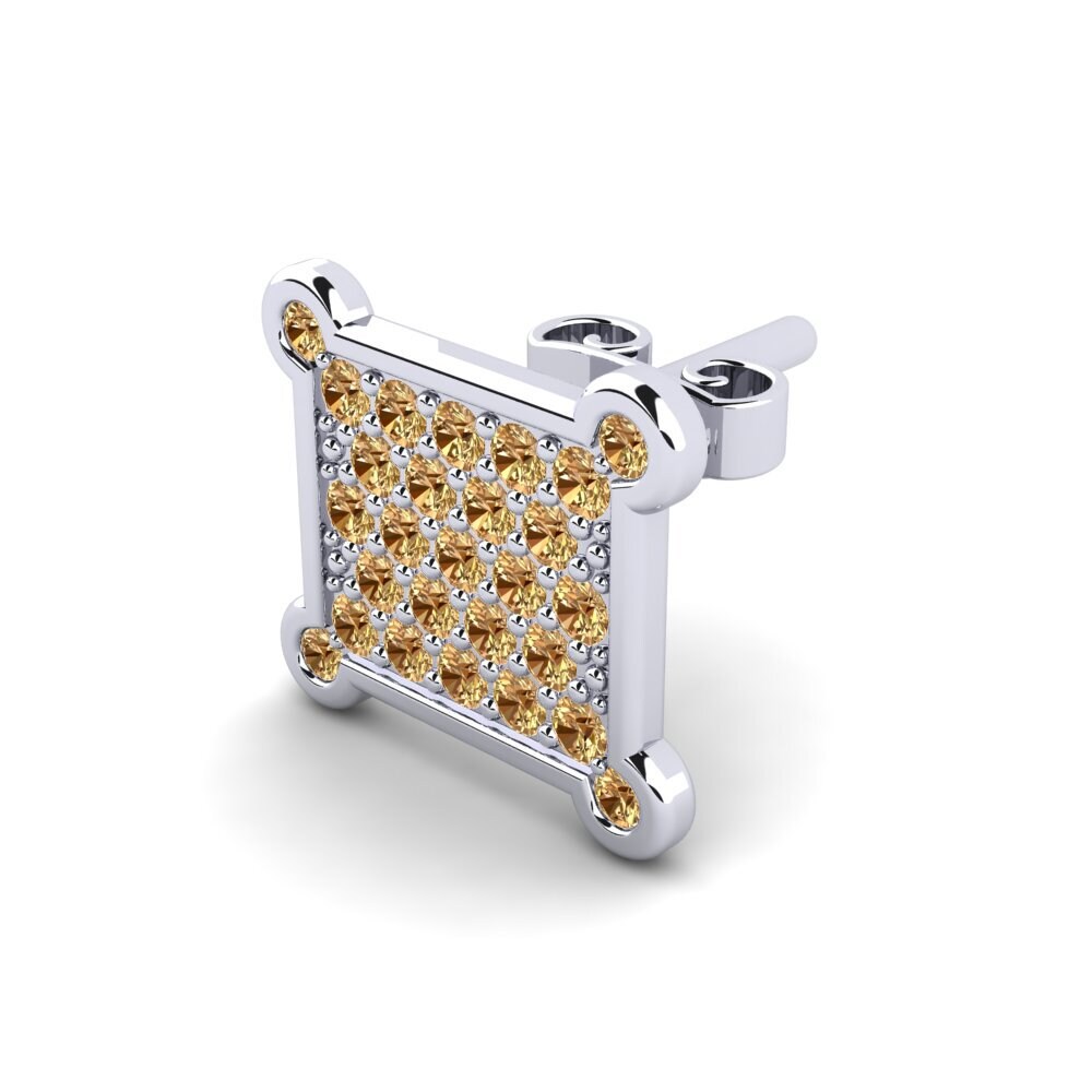 925 stříbro Hnědý diamant Pánské náušnice Nari
