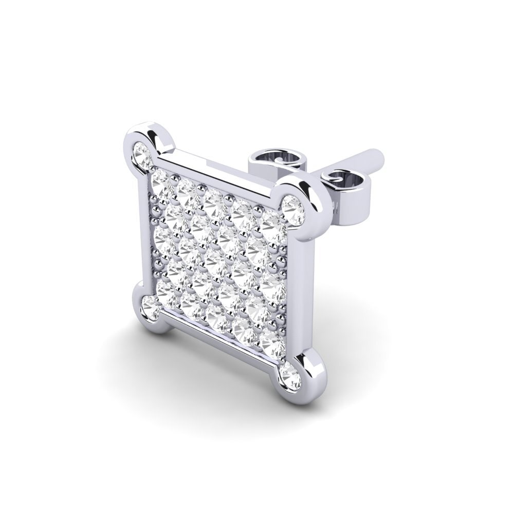 925 stříbro Diamant-safír Pánské náušnice Nari