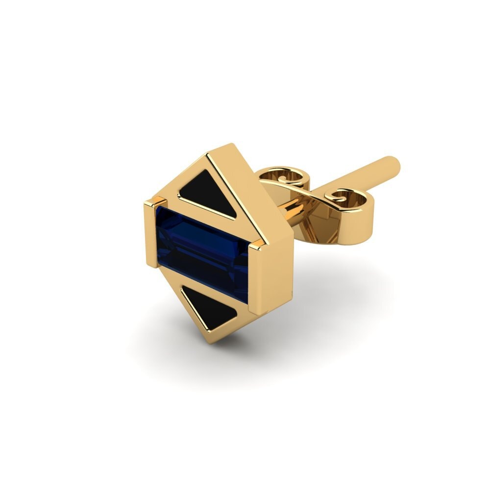 18ct Yellow Gold Sapphire Men's Earring Palkia