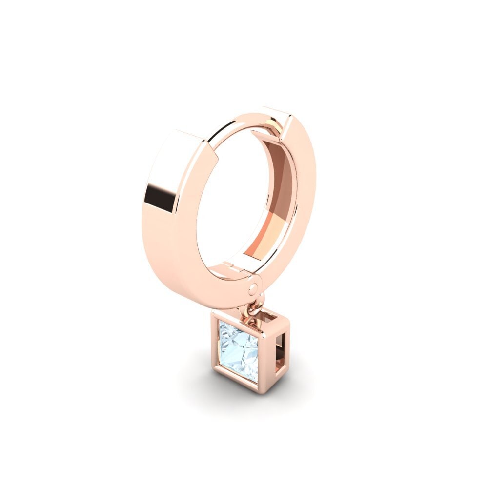 14k Oro Rosa Aguamarina Pendiente para hombre Pathos