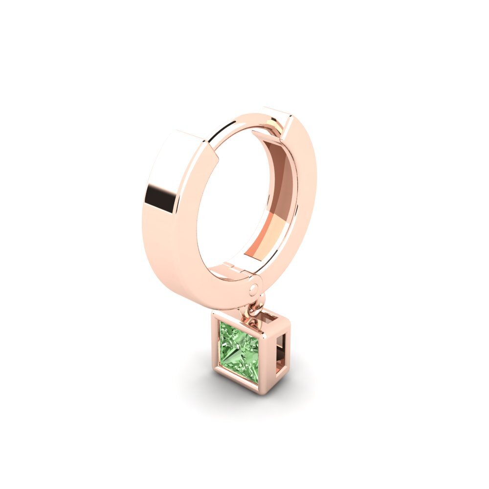 9k Oro Rosa Diamante Verde Pendiente para hombre Pathos