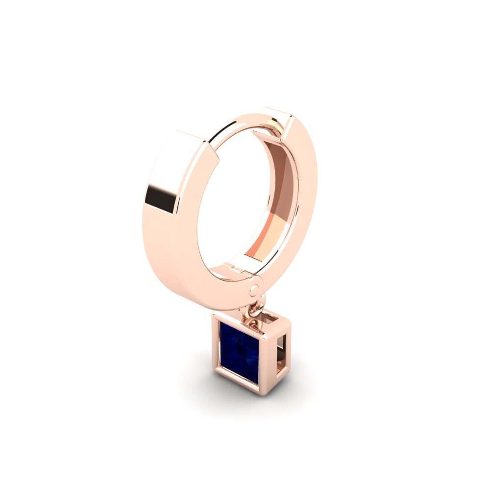 9ct Rose Gold Sapphire Men's Earring Pathos