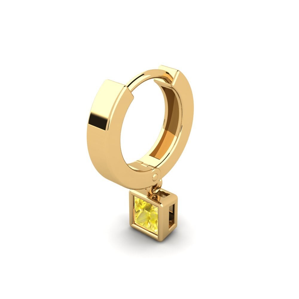 14ct Yellow Gold Yellow Sapphire Men's Earring Pathos