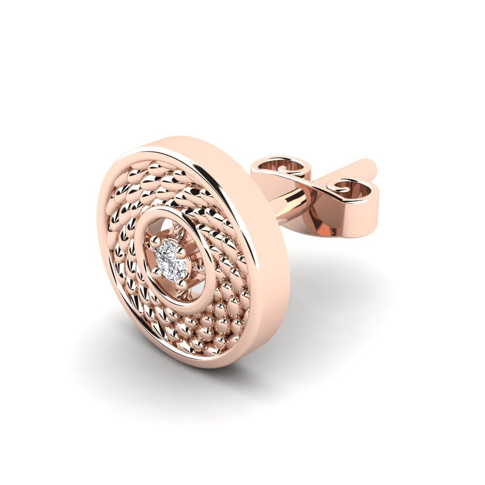 18ct Rose Gold Diamond Men's Earring Pavla