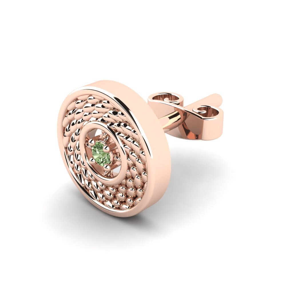 18k Oro Rosa Diamante Verde Pendiente para hombre Pavla