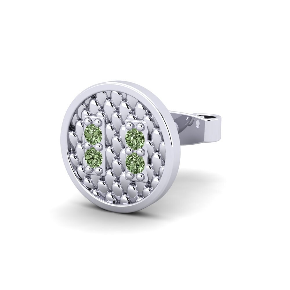 18ct White Gold Green Diamond Men's Earring Richard