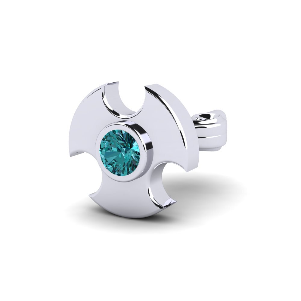 925 stříbro Modrý diamant Pánské náušnice Rotom