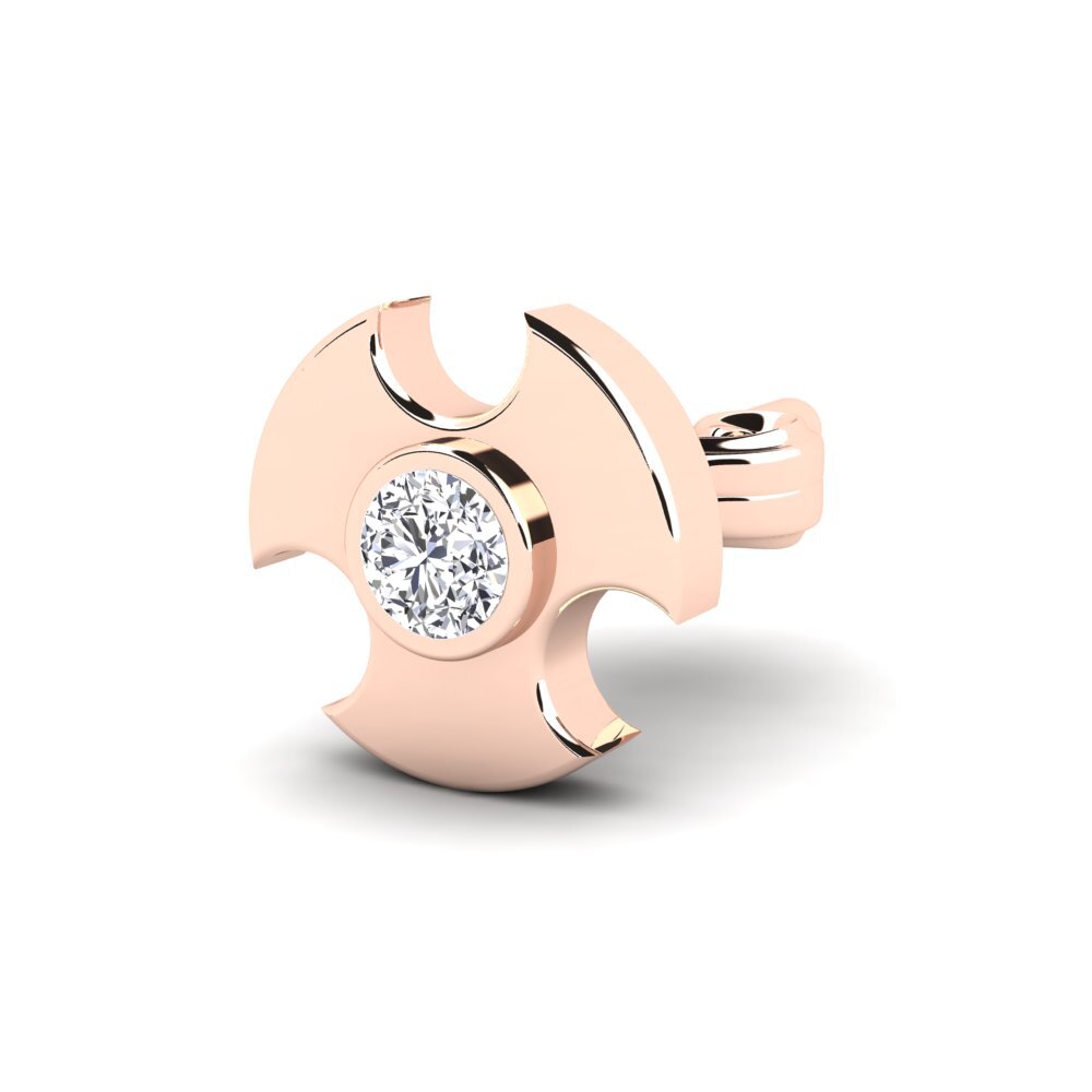 18ct Rose Gold Lab Grown Diamond Men's Earring Rotom