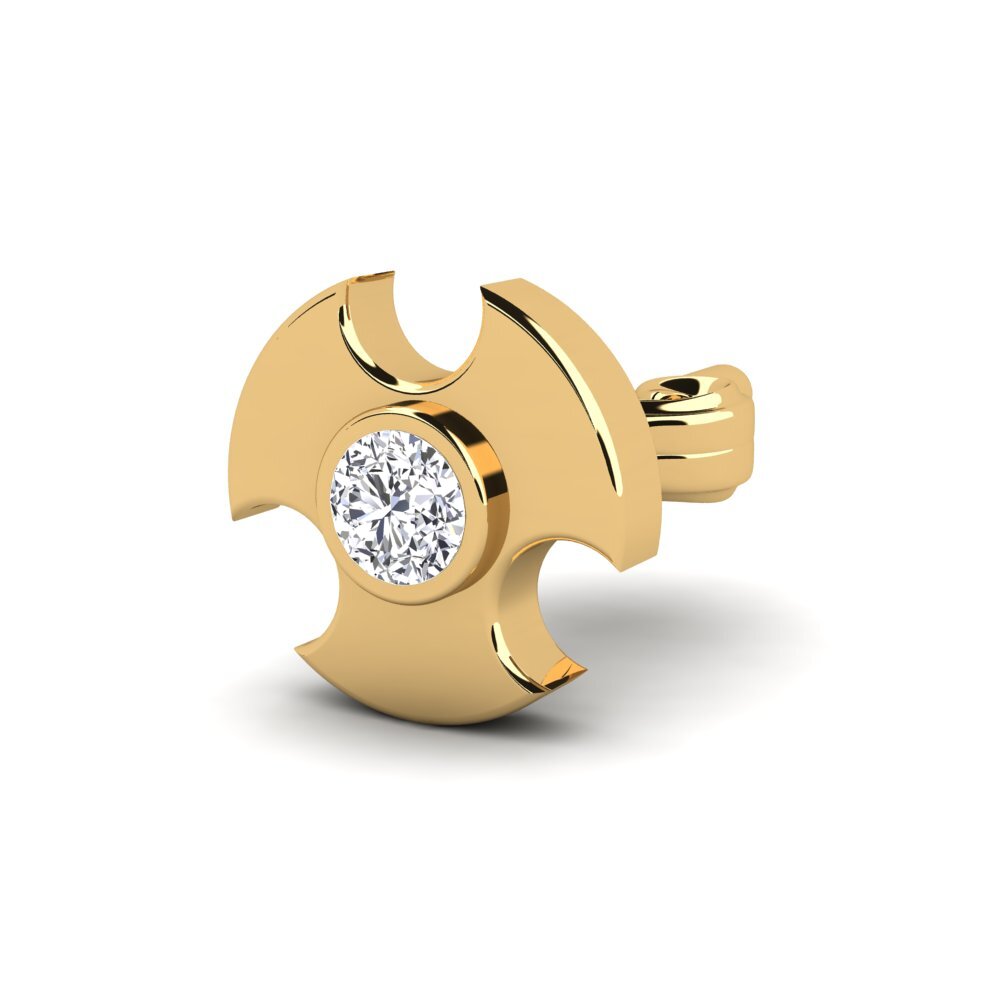 14ct Yellow Gold Lab Grown Diamond Men's Earring Rotom
