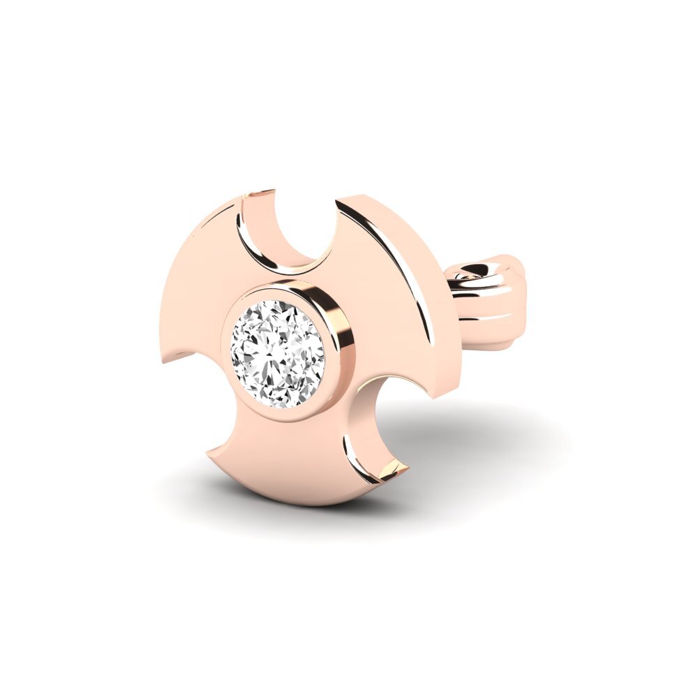 14ct Rose Gold Moissanite Men's Earring Rotom