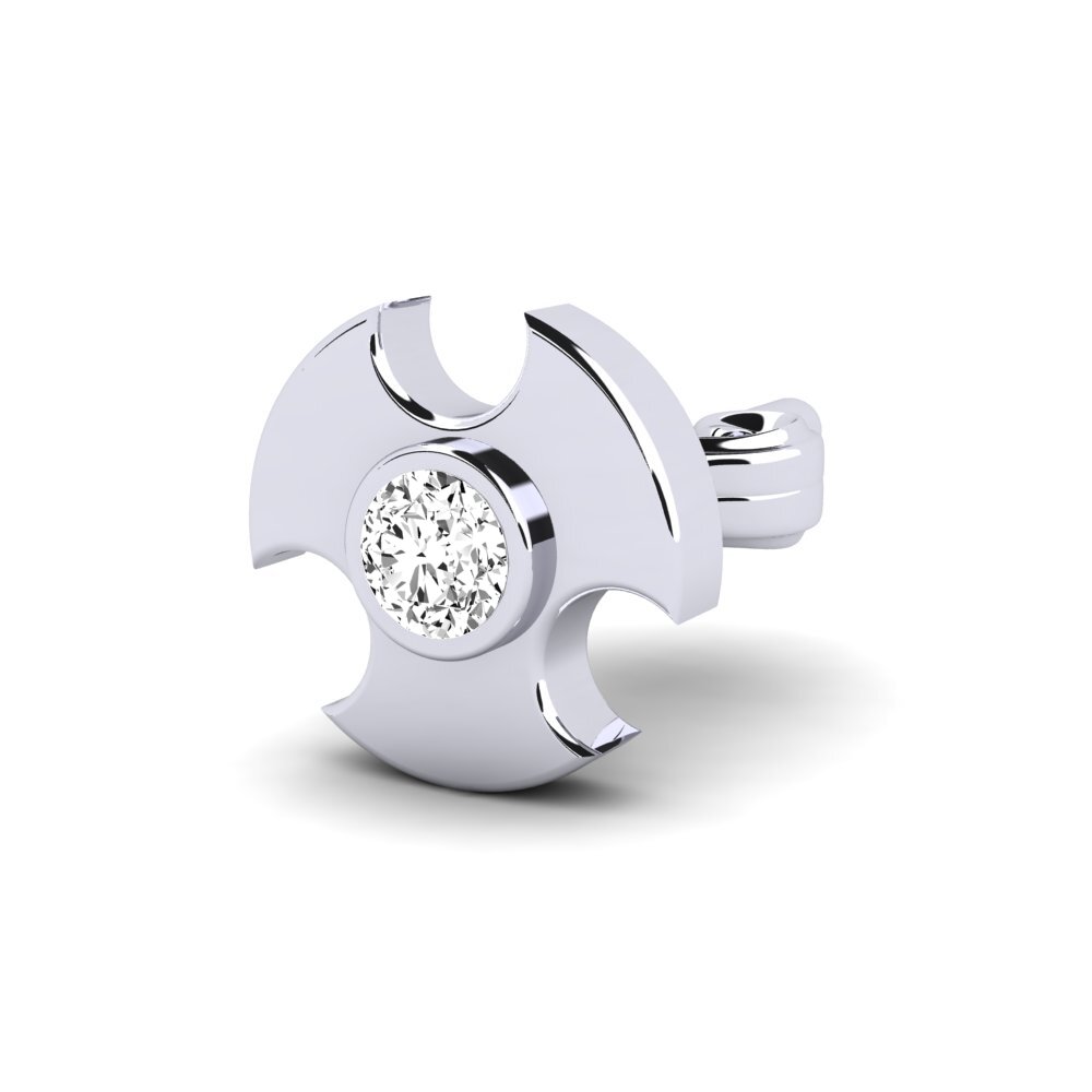 9K White Gold Moissanite Men's Earring Rotom