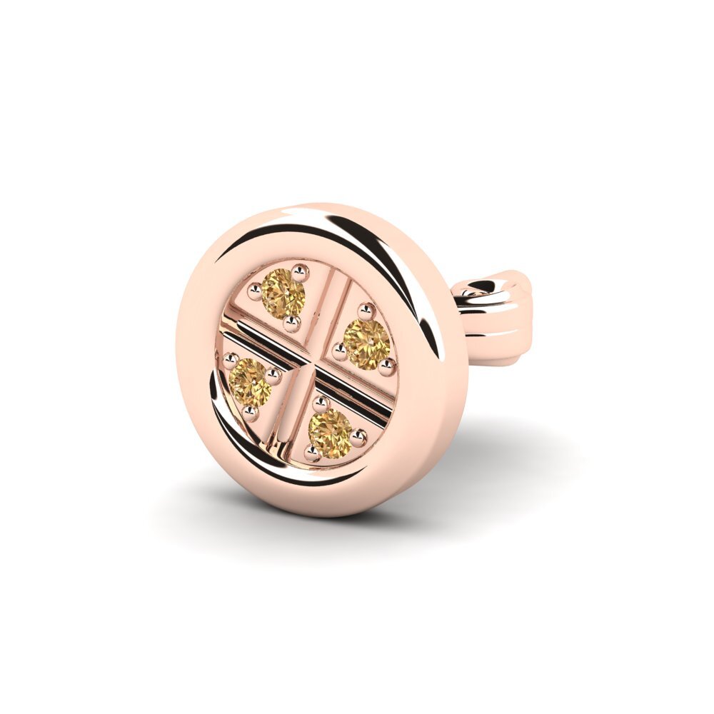 18ct Rose Gold Brown Diamond Men's Earring Scizor