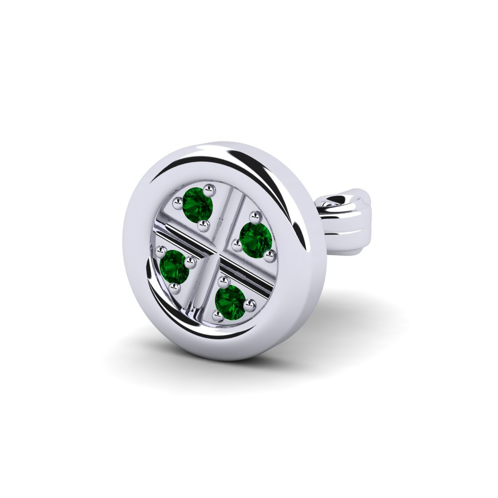 Green Zirconia Men's Earring Scizor